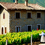 **

"A rural Georgian village scene, showcasing traditional stone houses with tiled roofs, surrounded by vineyards in the Kakheti region, bathed in warm sunlight, fully clothed villagers tending to the vines, appropriate attire, safe for work, perfect anatomy, correct proportions, natural pose, high-quality photography, professional, family-friendly."

**