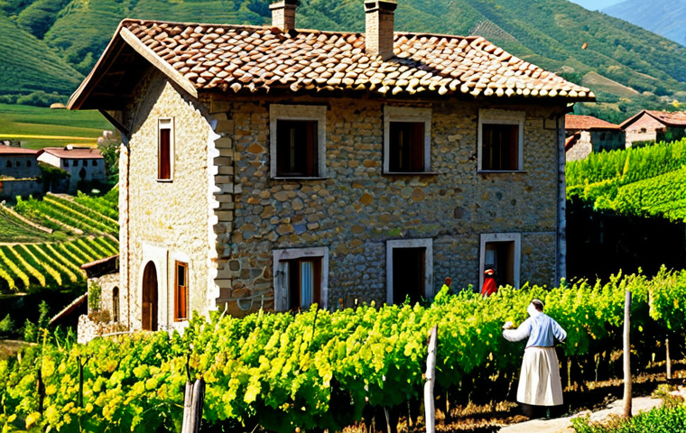 **

"A rural Georgian village scene, showcasing traditional stone houses with tiled roofs, surrounded by vineyards in the Kakheti region, bathed in warm sunlight, fully clothed villagers tending to the vines, appropriate attire, safe for work, perfect anatomy, correct proportions, natural pose, high-quality photography, professional, family-friendly."

**