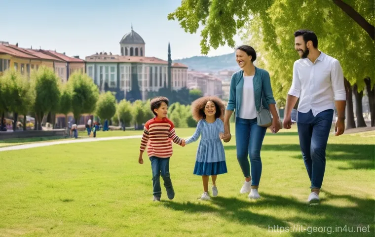 조지아 국제학교와 교육 환경 - **Prompt:** A vibrant and modern international school classroom in Tbilisi, Georgia, filled with div...