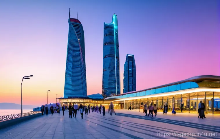 조지아 해양 레저 활동 - **Prompt 1: Batumi's Enchanting Promenade at Dusk**
    "A vibrant, high-angle panoramic view of Bat...