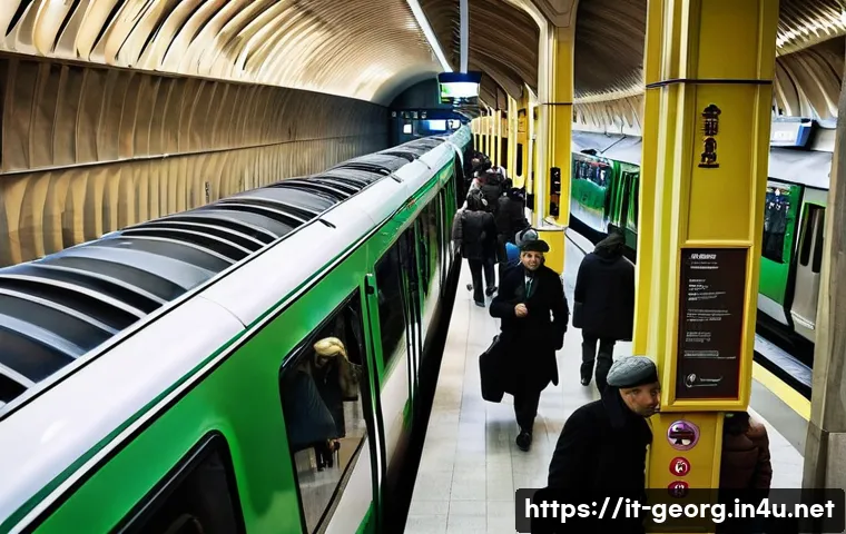 트빌리시 교통 체계 - **Tbilisi Metro Rush Hour:**
    "A bustling yet organized scene inside a grand, deep Tbilisi Metro ...