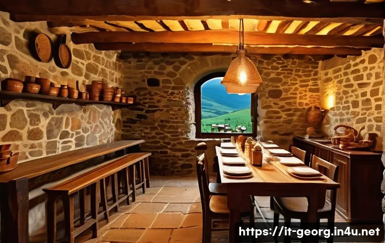 조지아의 인기 레스토랑 리스트 - A cozy traditional Georgian family-run restaurant interior in the Kakheti region, featuring rustic s...
