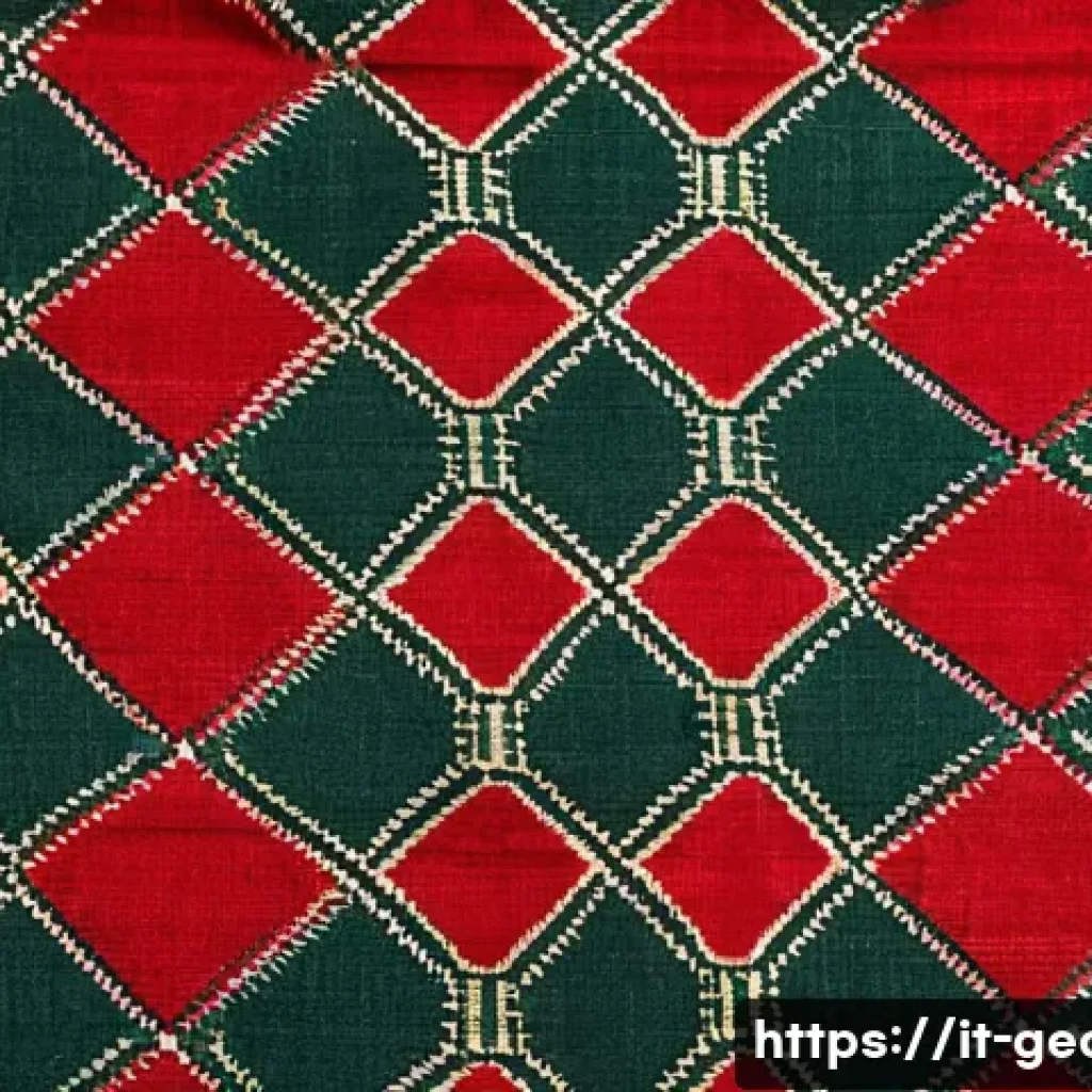 조지아의 전통 문양 분석 - A richly detailed traditional Georgian textile pattern featuring intertwined geometric motifs such a...