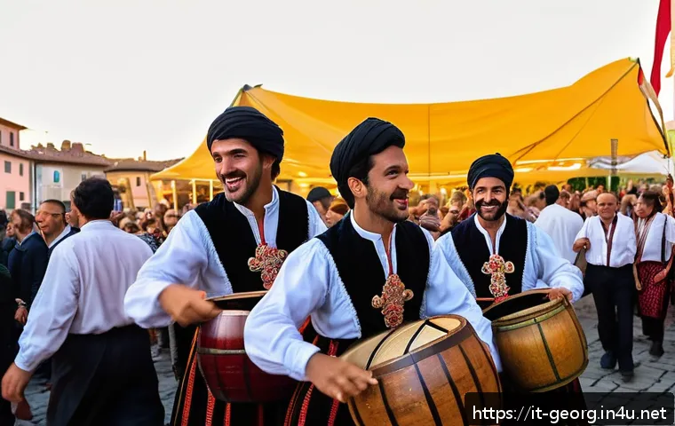 조지아의 주요 도시 축제 - A vibrant urban street festival in Georgia during the Festa della Vigna, showcasing traditional musi...