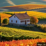 Home 22 조지아를 방문하는 가장 저렴한 계절 - A serene autumn landscape in the Georgian countryside during October, featuring rolling hills covere...